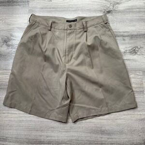 Manhattan Pleated Golf Shorts Mens‎ Size 34 Khaki Tan Casual Workwear